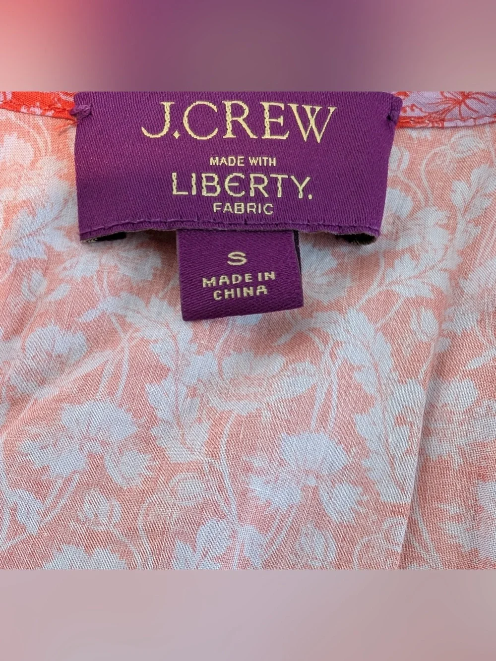 J. Crew x  Liberty of London Puff-Sleeve Scoopneck Shirt Toutouayette Print Sz S